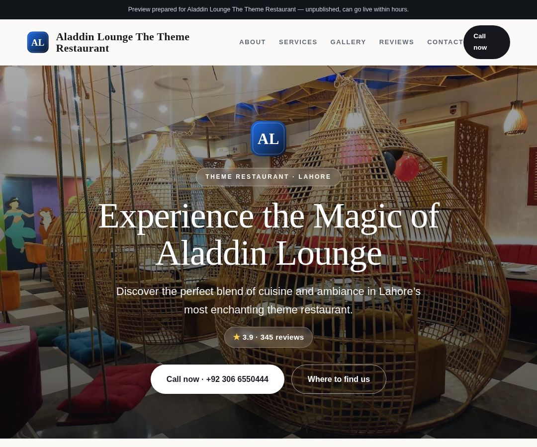 Aladdin Lounge The Theme Restaurant