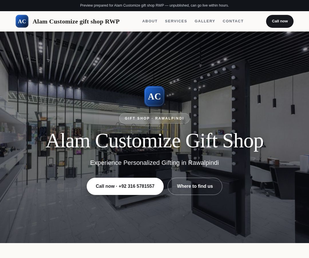 Alam Customize gift shop RWP