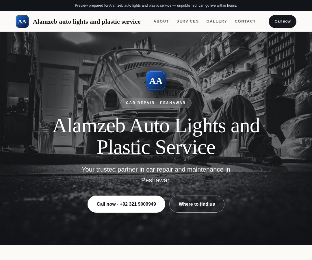 Alamzeb auto lights and plastic service