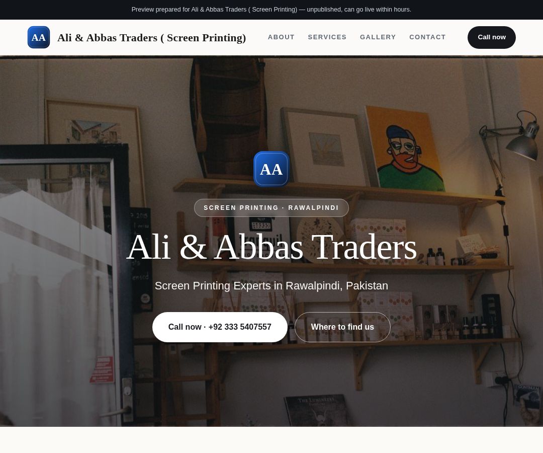 Ali & Abbas Traders ( Screen Printing)