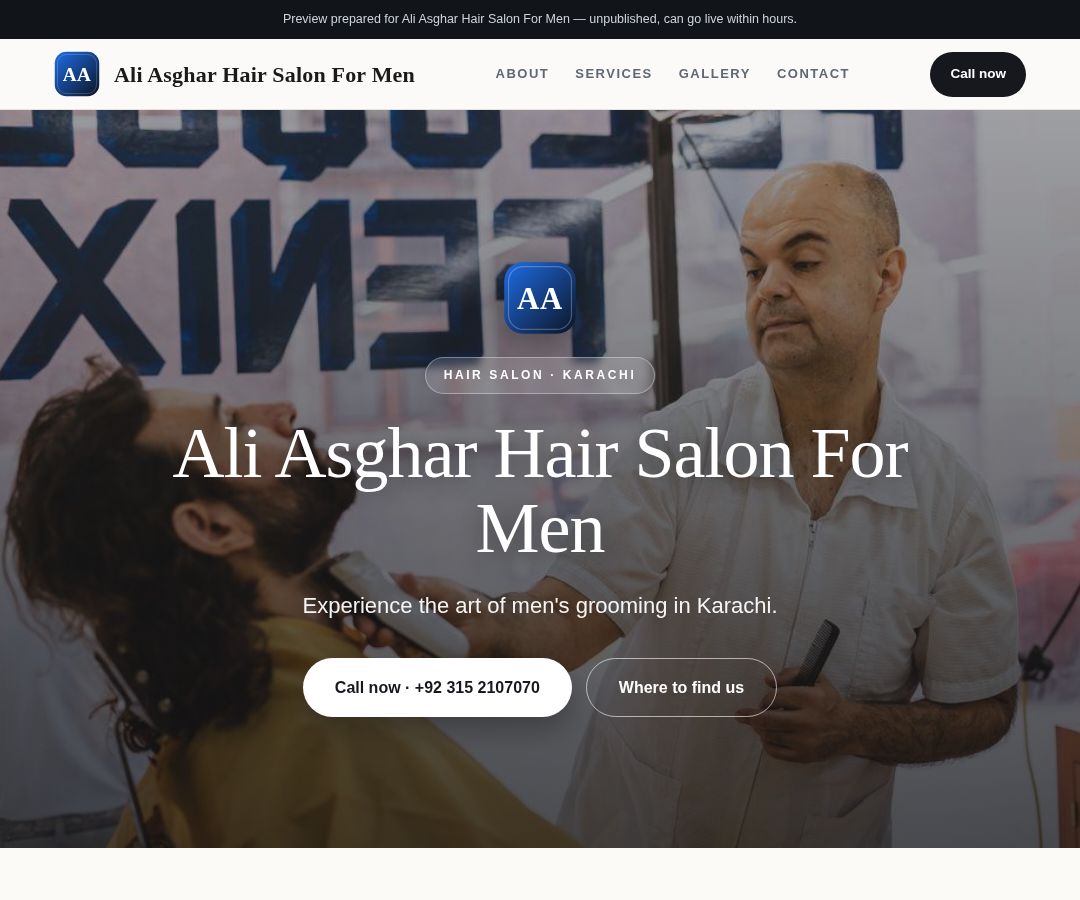 Ali Asghar Hair Salon For Men