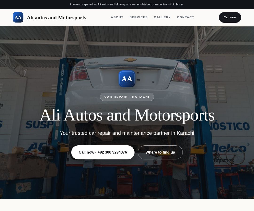 Ali autos and Motorsports
