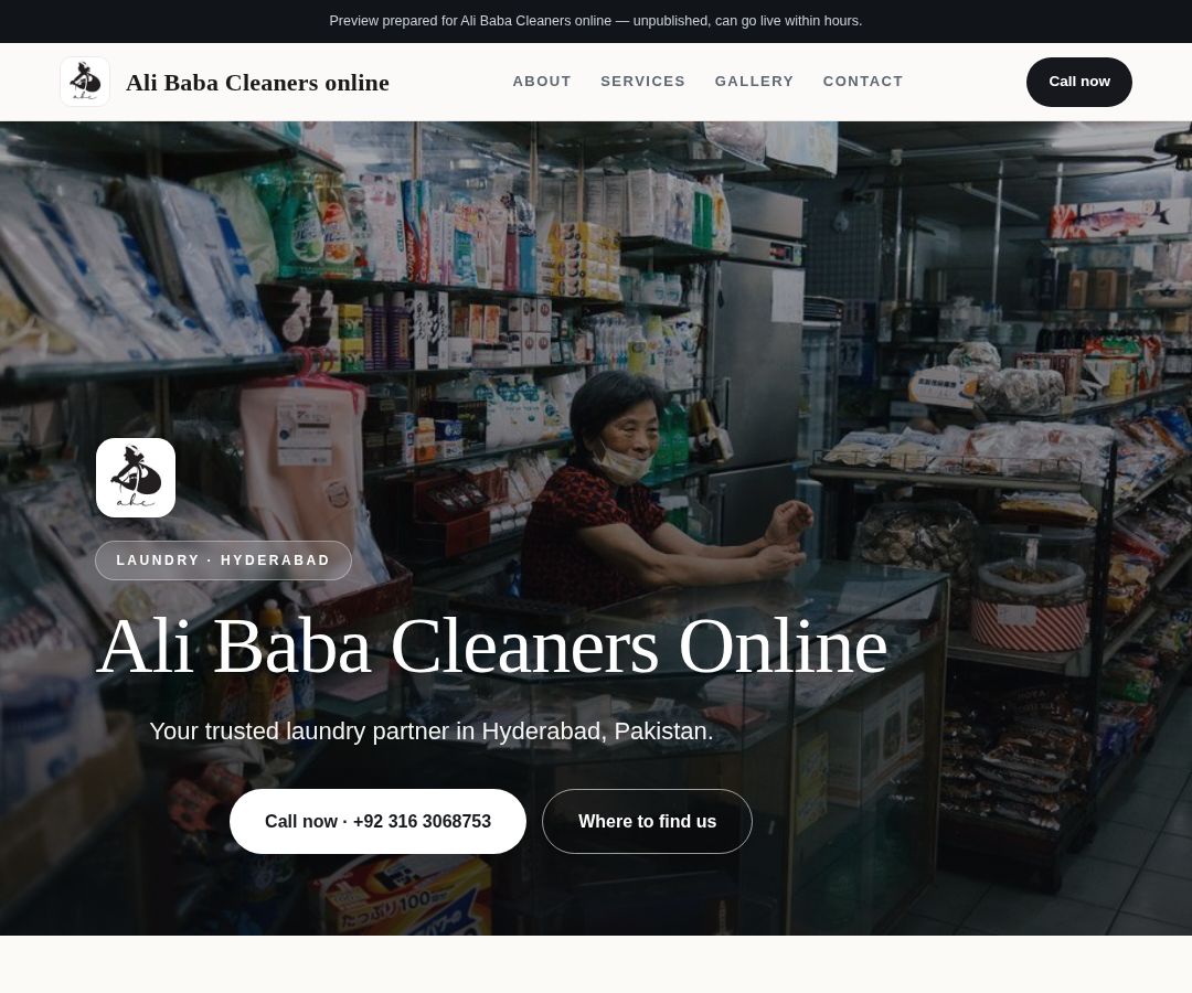 Ali Baba Cleaners online