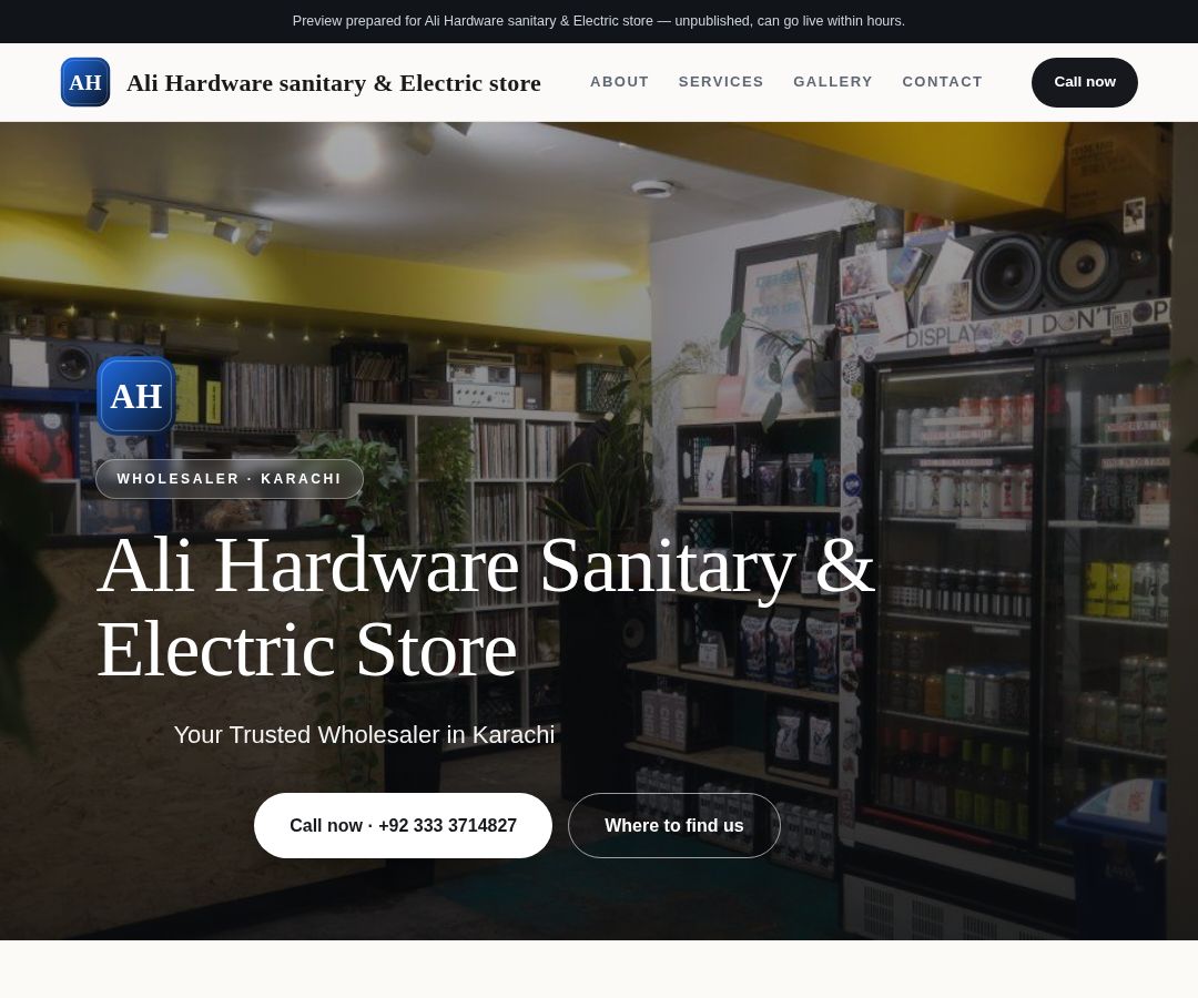 Ali Hardware sanitary & Electric store