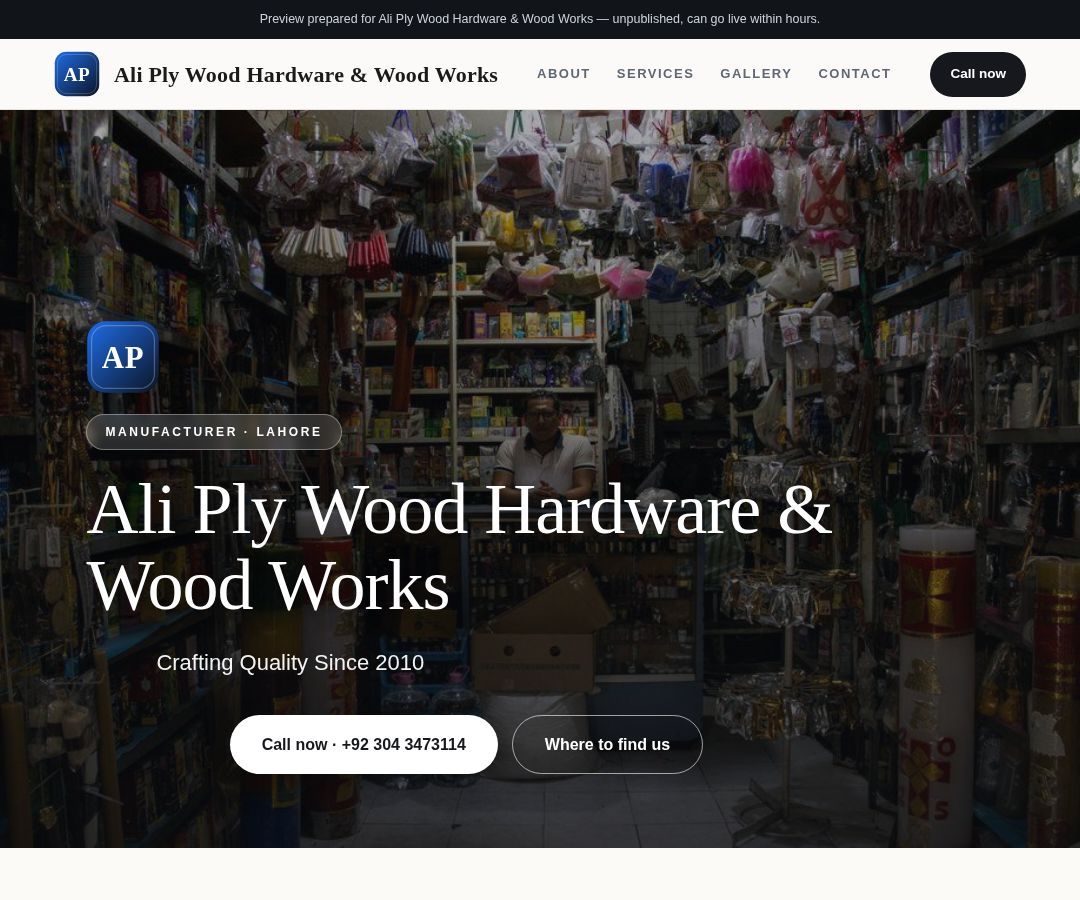 Ali Ply Wood Hardware & Wood Works
