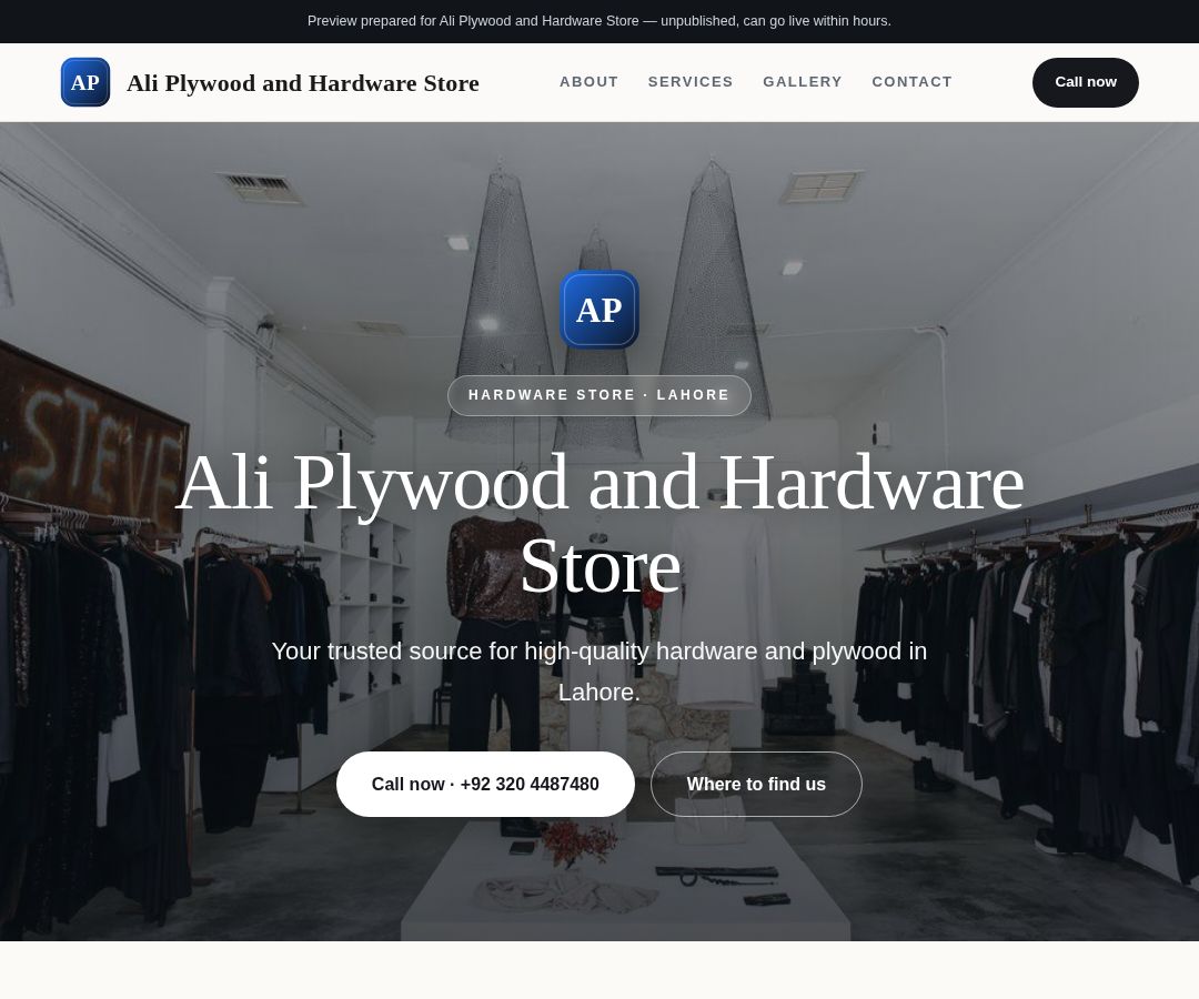 Ali Plywood and Hardware Store