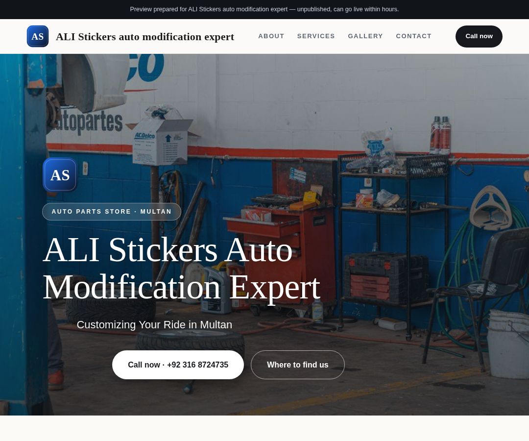ALI Stickers auto modification expert