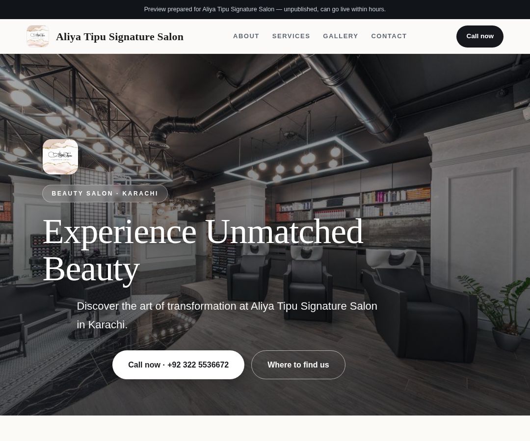 Aliya Tipu Signature Salon