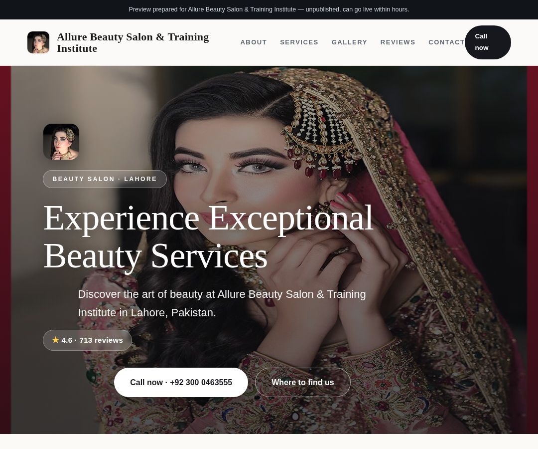 Allure Beauty Salon & Training Institute