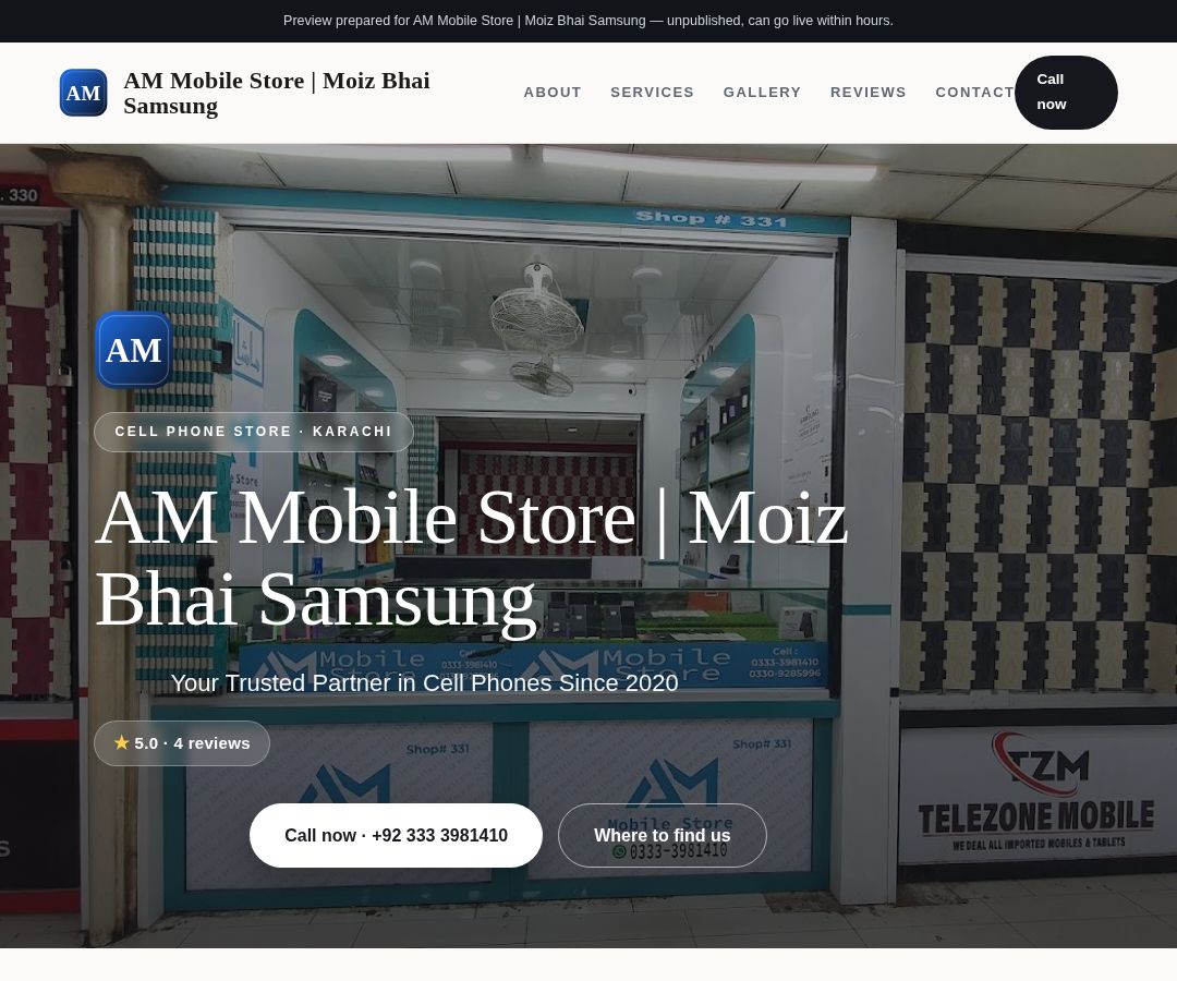 AM Mobile Store | Moiz Bhai Samsung
