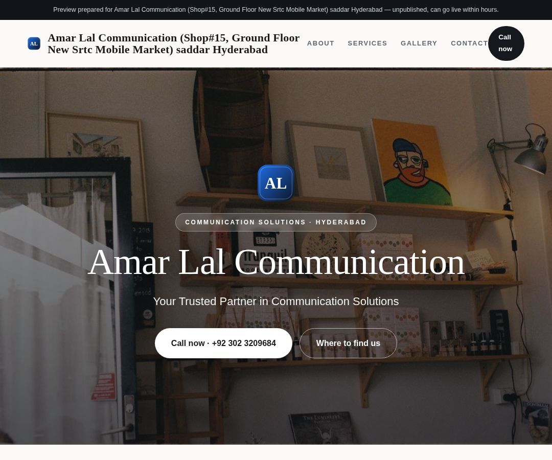 Amar Lal Communication (Shop#15, Ground Floor New Srtc Mobile Market) saddar Hyderabad