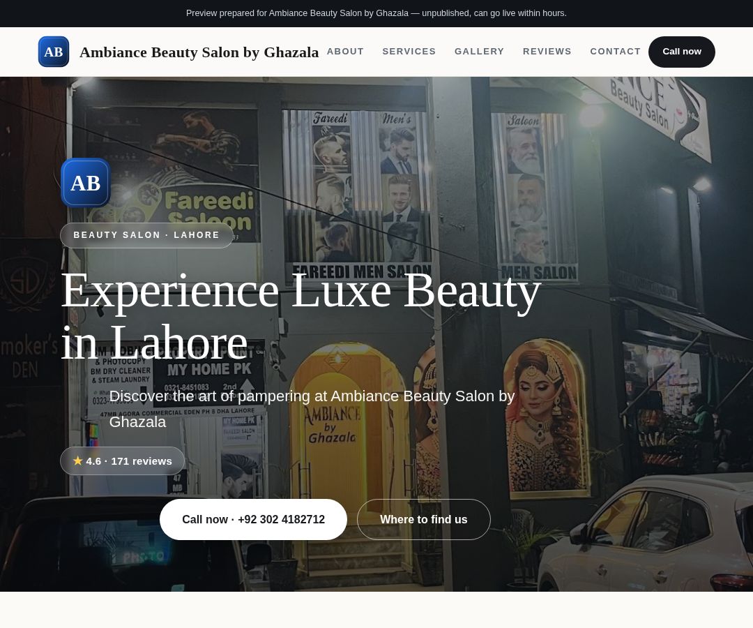 Ambiance Beauty Salon by Ghazala