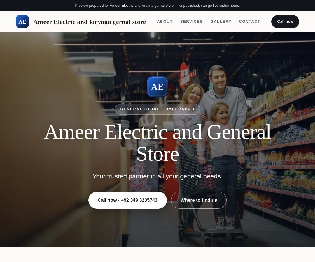 Ameer Electric and kiryana gernal store