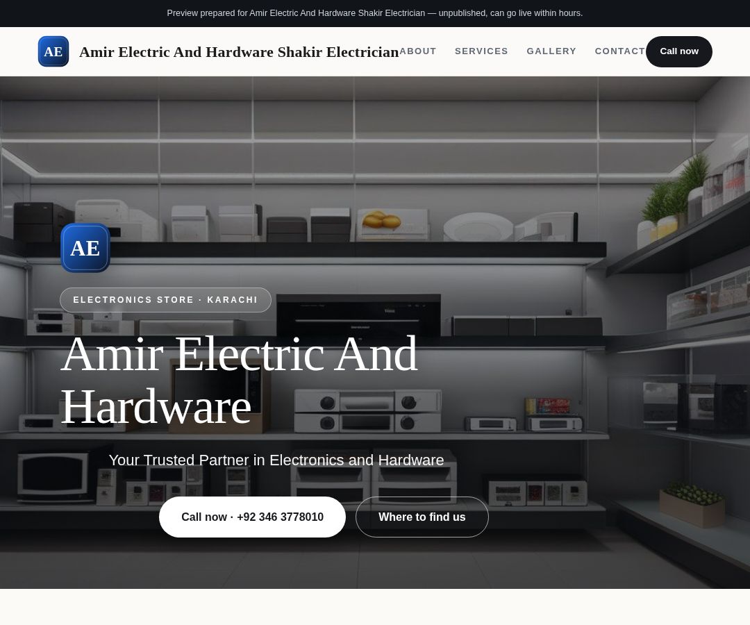 Amir Electric And Hardware Shakir Electrician