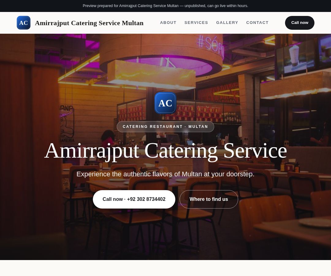 Amirrajput Catering Service Multan