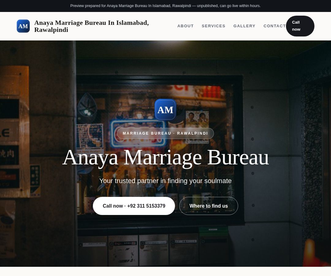 Anaya Marriage Bureau In Islamabad, Rawalpindi