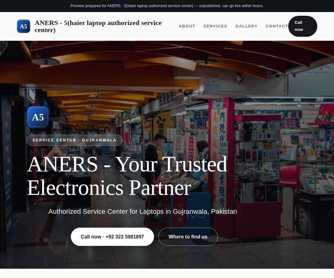 ANERS - 5(haier laptop authorized service center)
