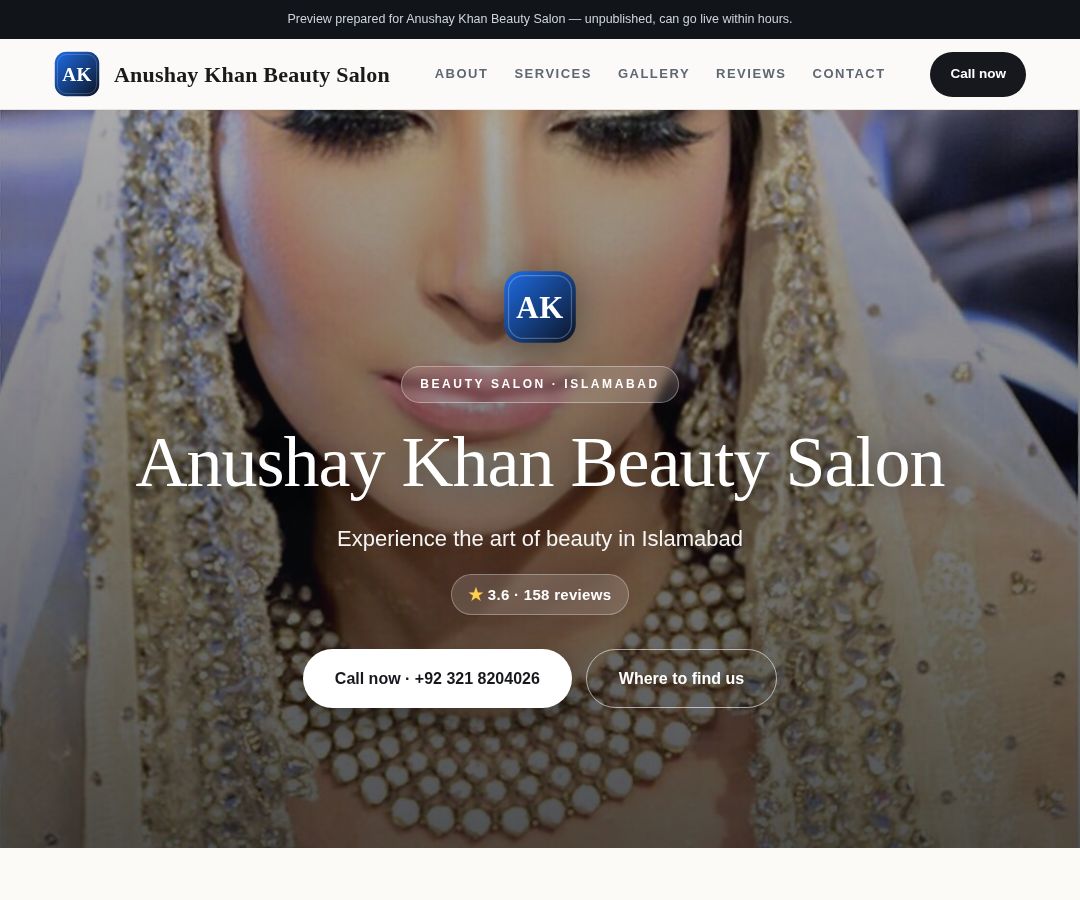 Anushay Khan Beauty Salon