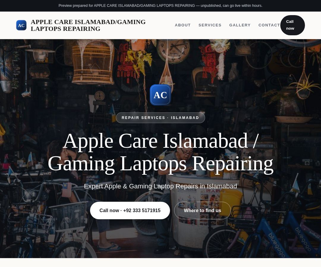 APPLE CARE ISLAMABAD/GAMING LAPTOPS REPAIRING