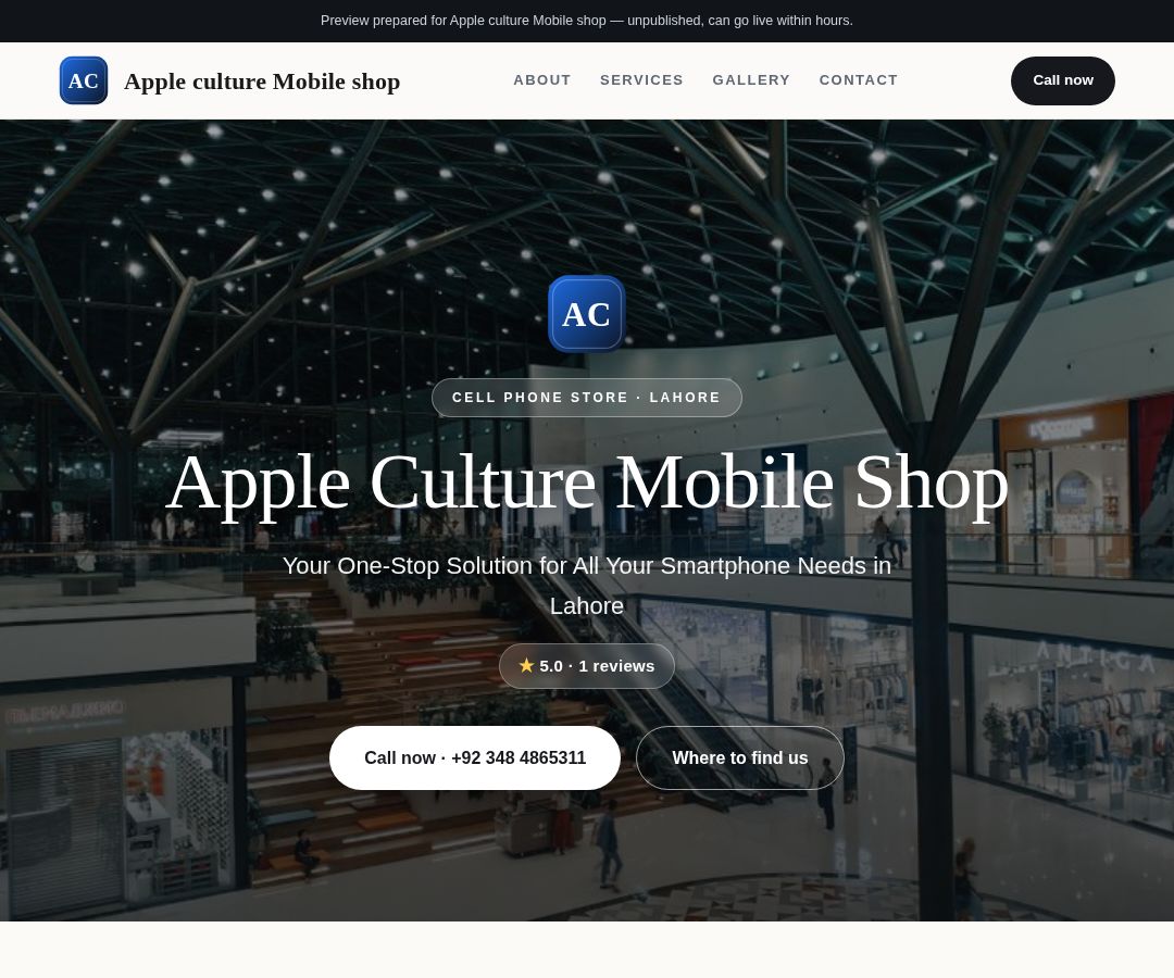 Apple culture Mobile shop