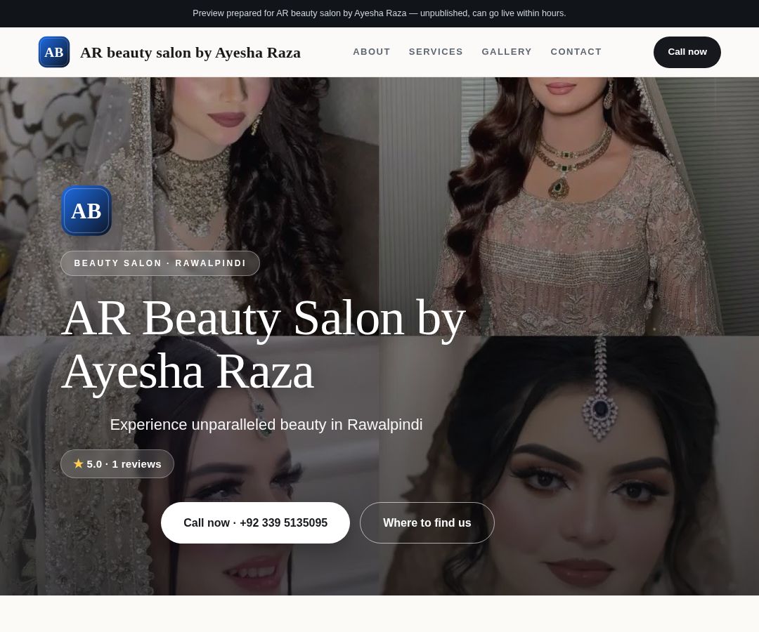 AR beauty salon by Ayesha Raza