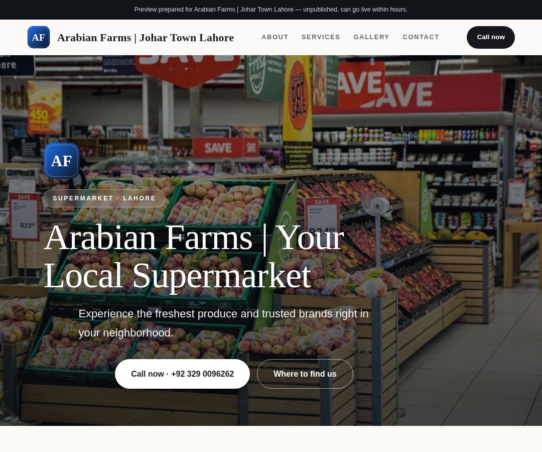 Arabian Farms | Johar Town Lahore