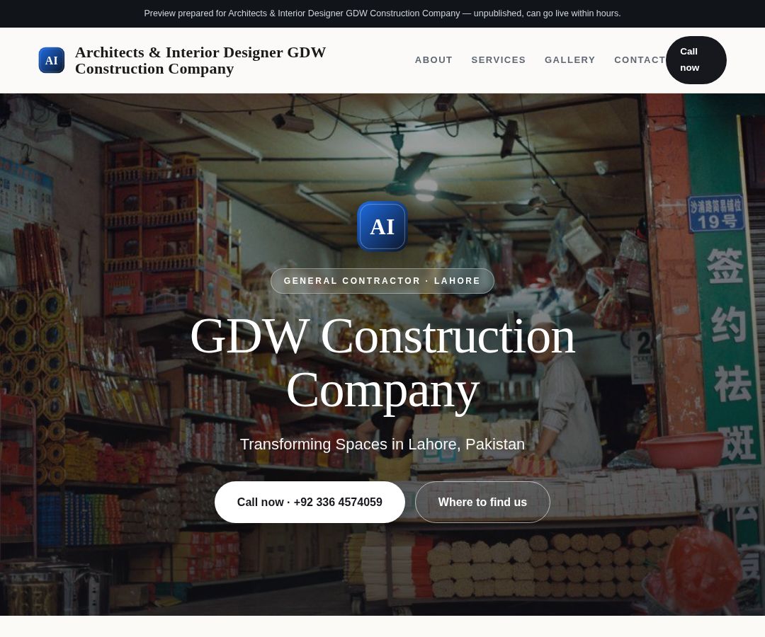 Architects & Interior Designer GDW Construction Company