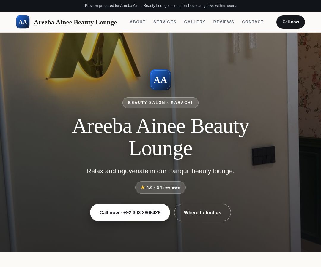 Areeba Ainee Beauty Lounge