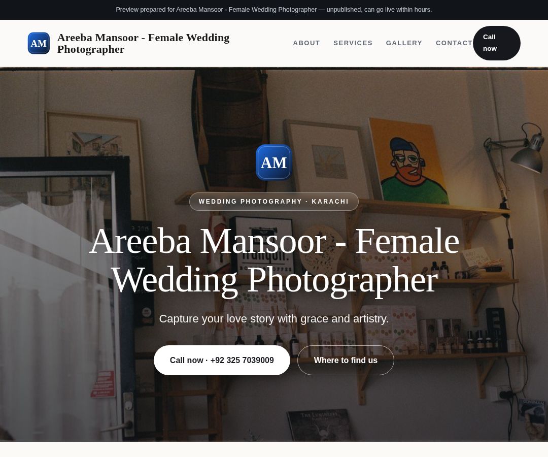 Areeba Mansoor - Female Wedding Photographer