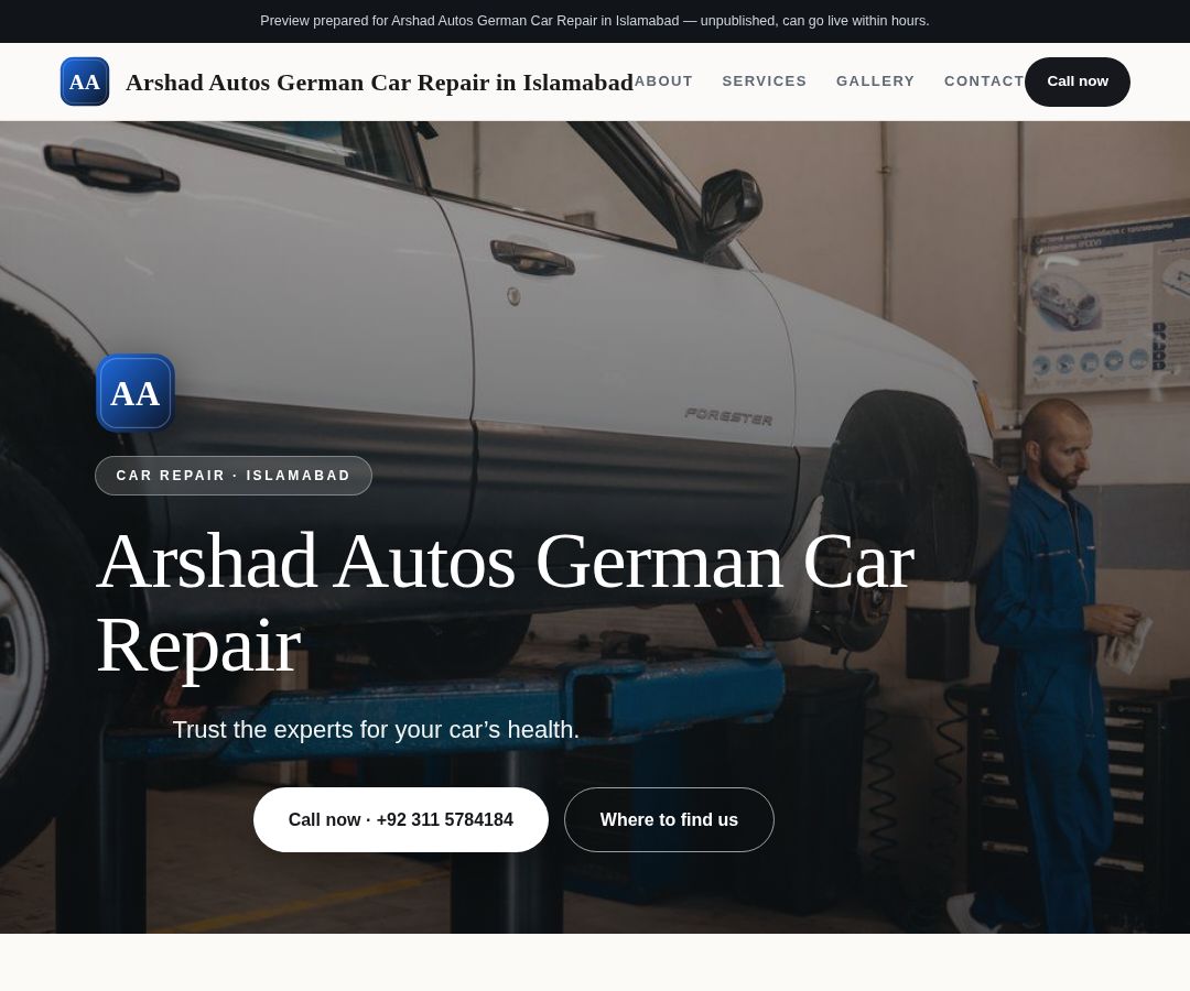 Arshad Autos German Car Repair in Islamabad