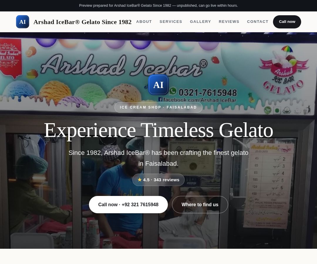 Arshad IceBar® Gelato Since 1982