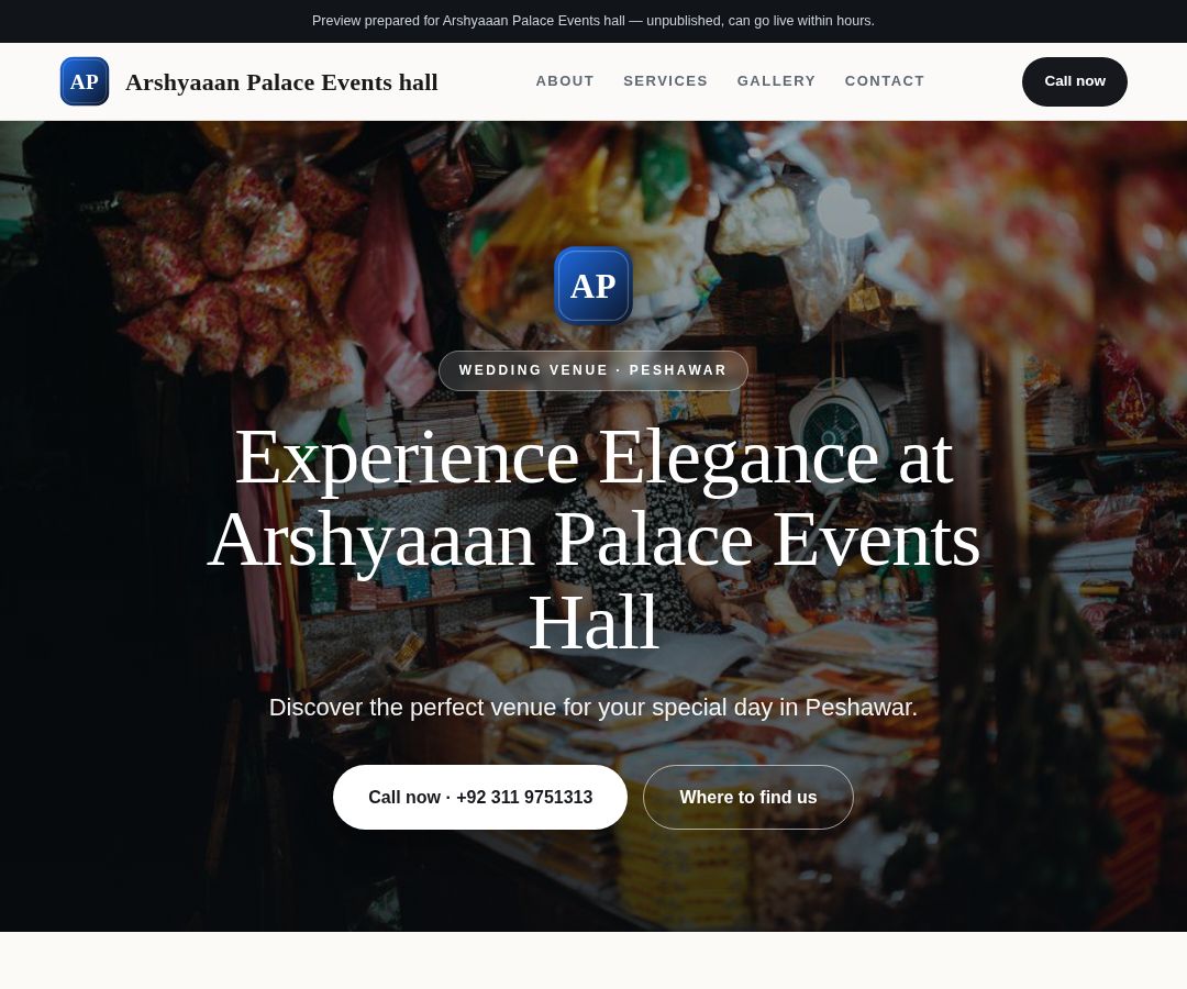 Arshyaaan Palace Events hall