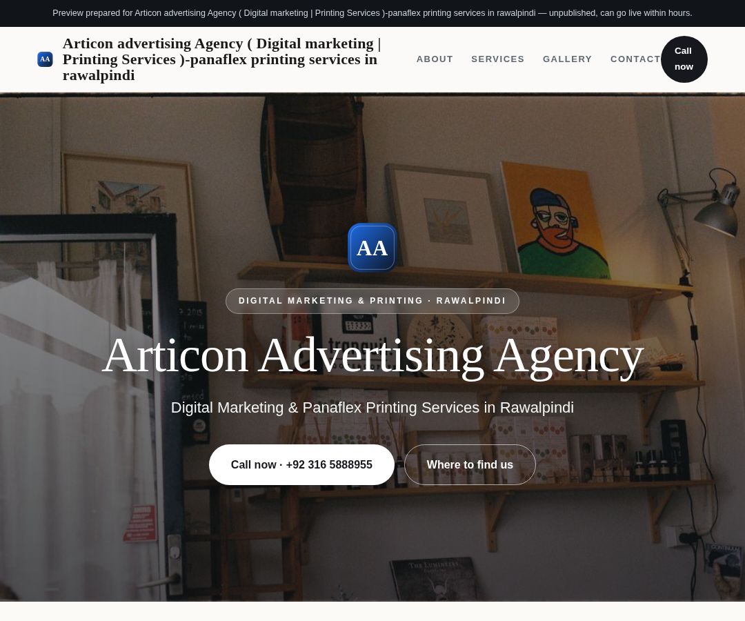 Articon advertising Agency ( Digital marketing | Printing Services )-panaflex printing services in rawalpindi