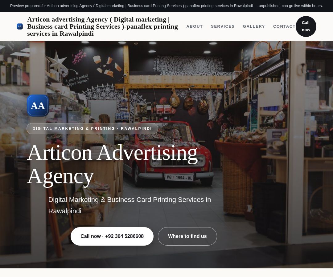Articon advertising Agency ( Digital marketing | Business card Printing Services )-panaflex printing services in Rawalpindi