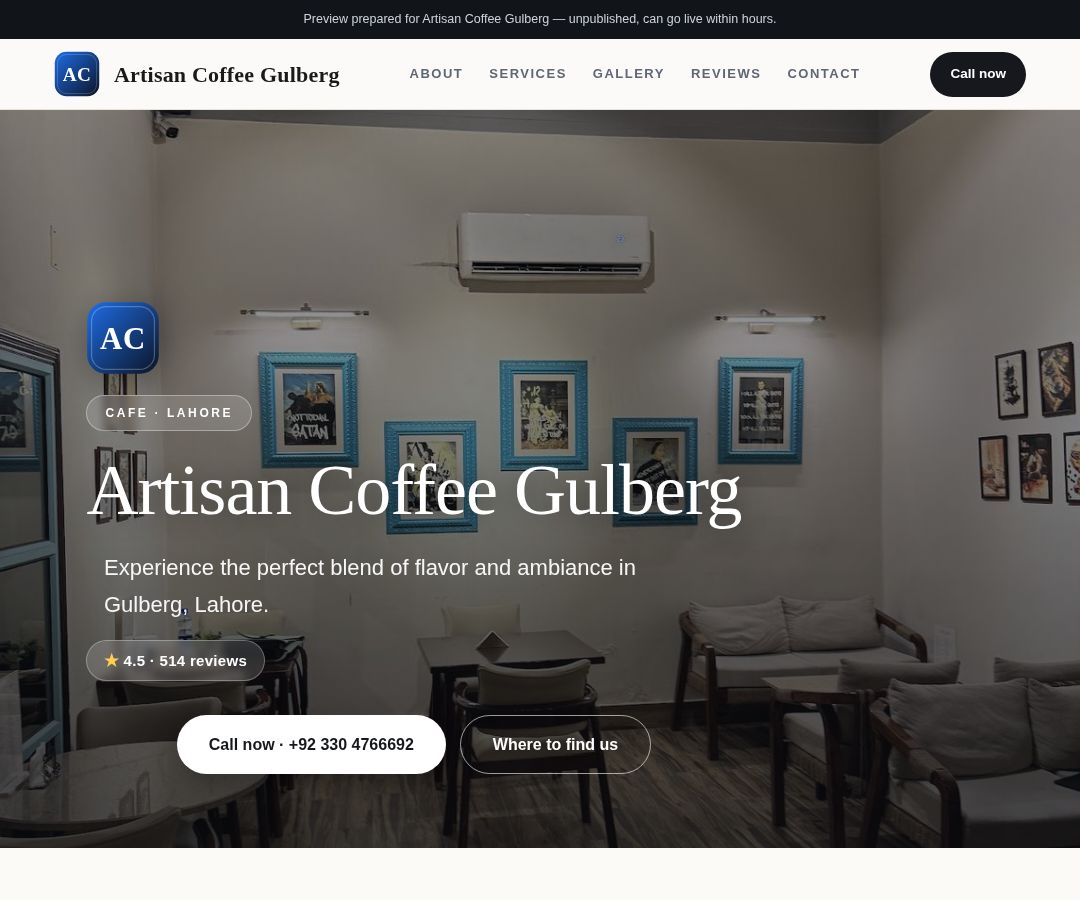 Artisan Coffee Gulberg