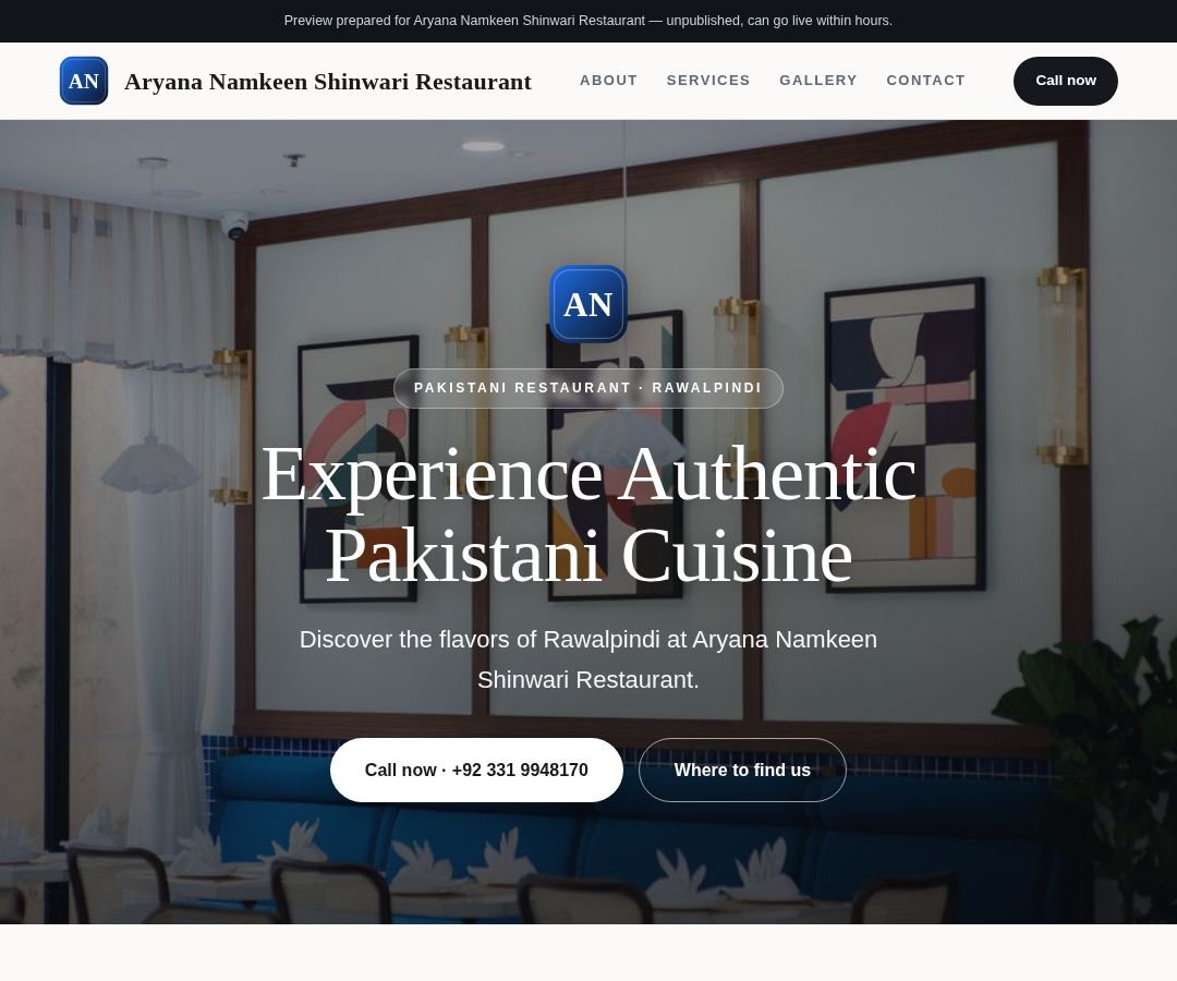 Aryana Namkeen Shinwari Restaurant