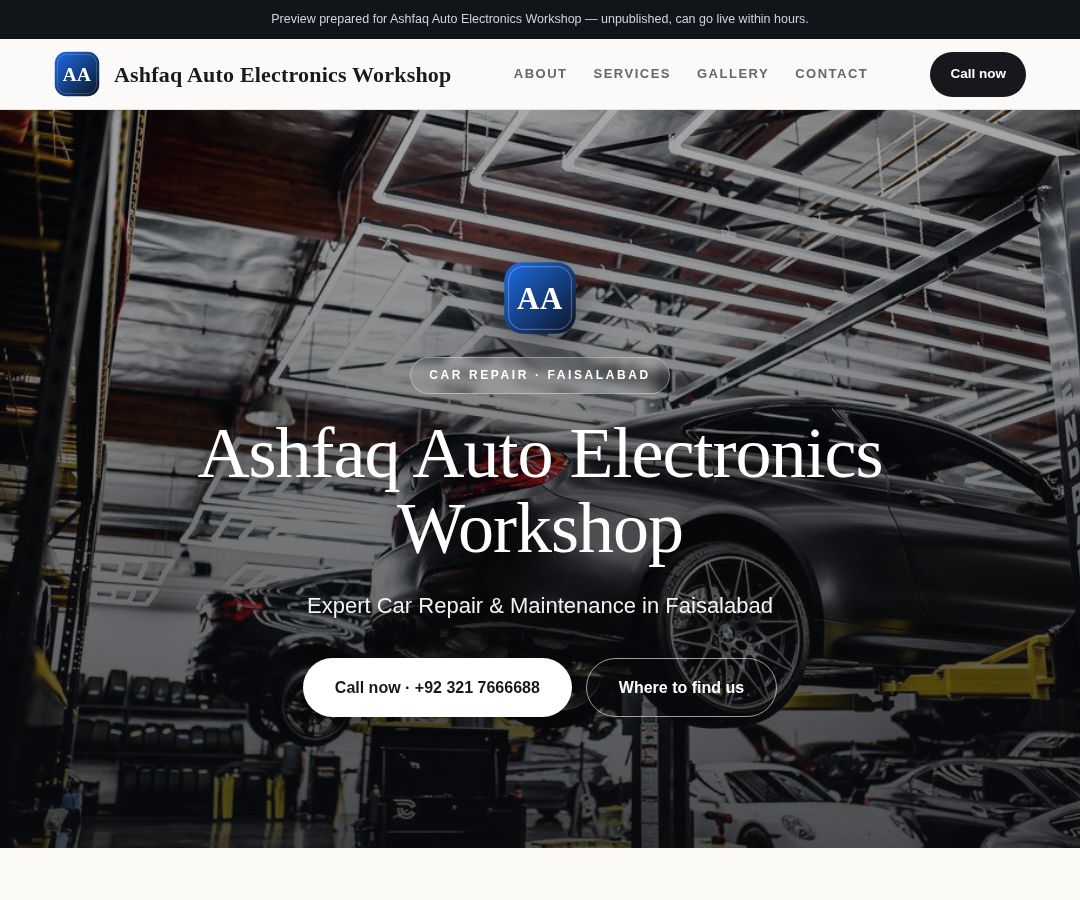 Ashfaq Auto Electronics Workshop