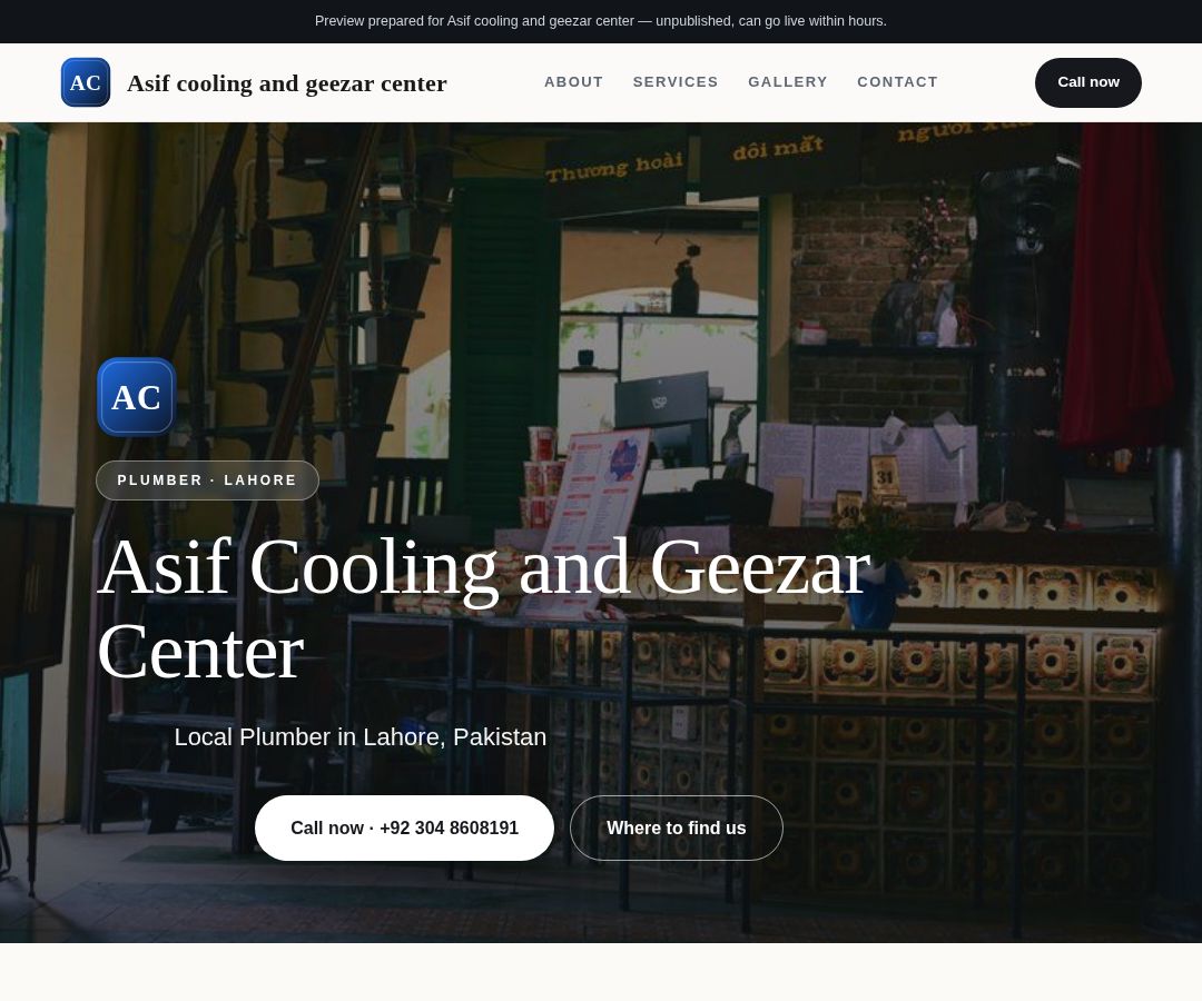 Asif cooling and geezar center