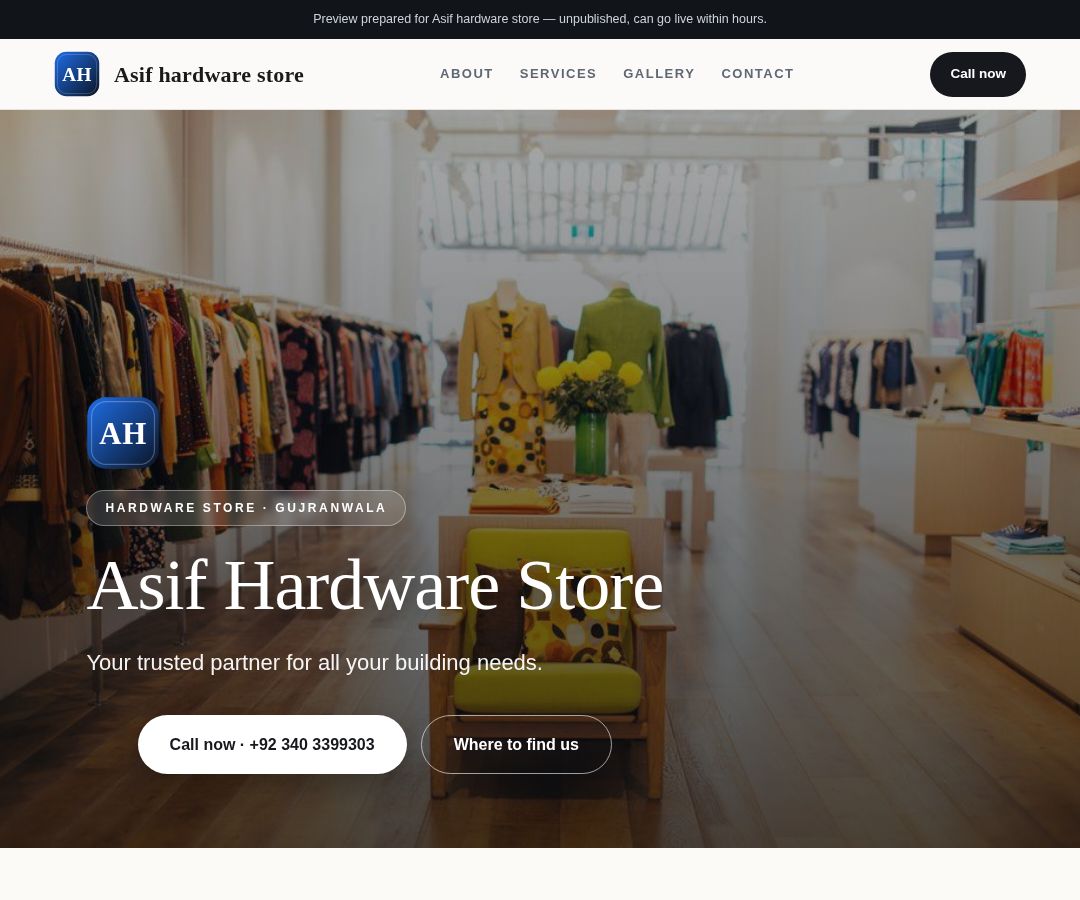 Asif hardware store