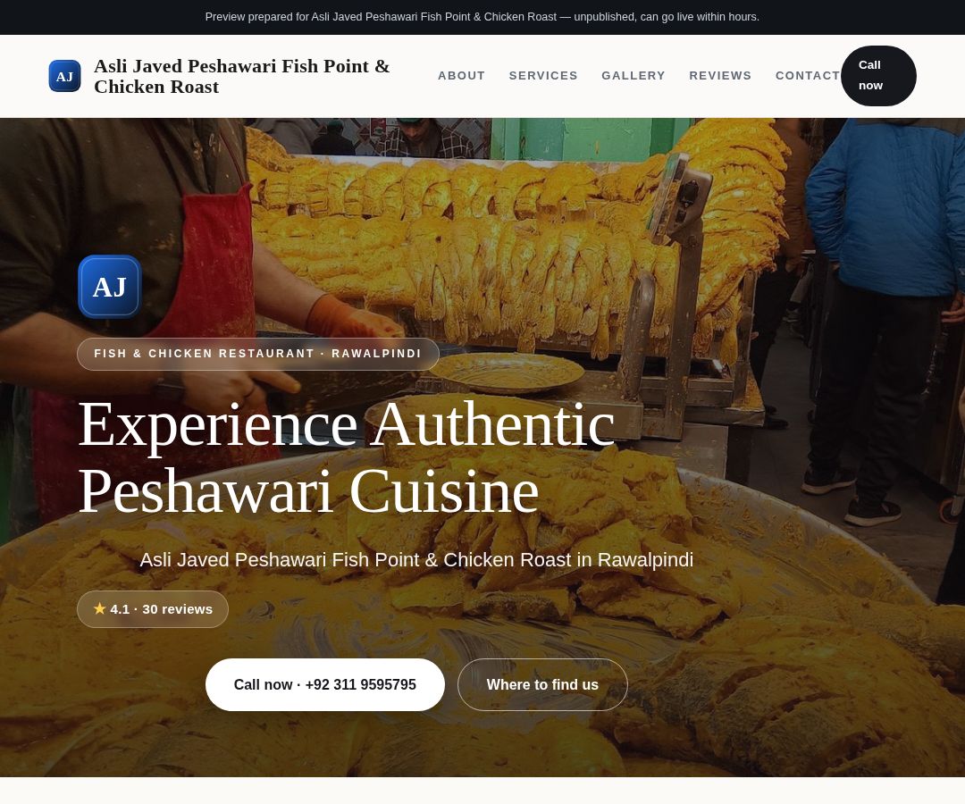 Asli Javed Peshawari Fish Point & Chicken Roast