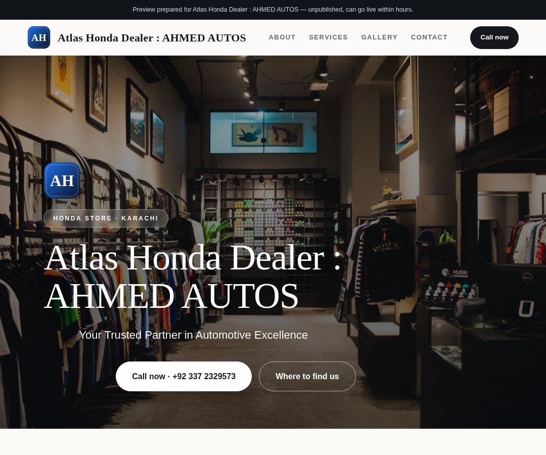 Atlas Honda Dealer : AHMED AUTOS