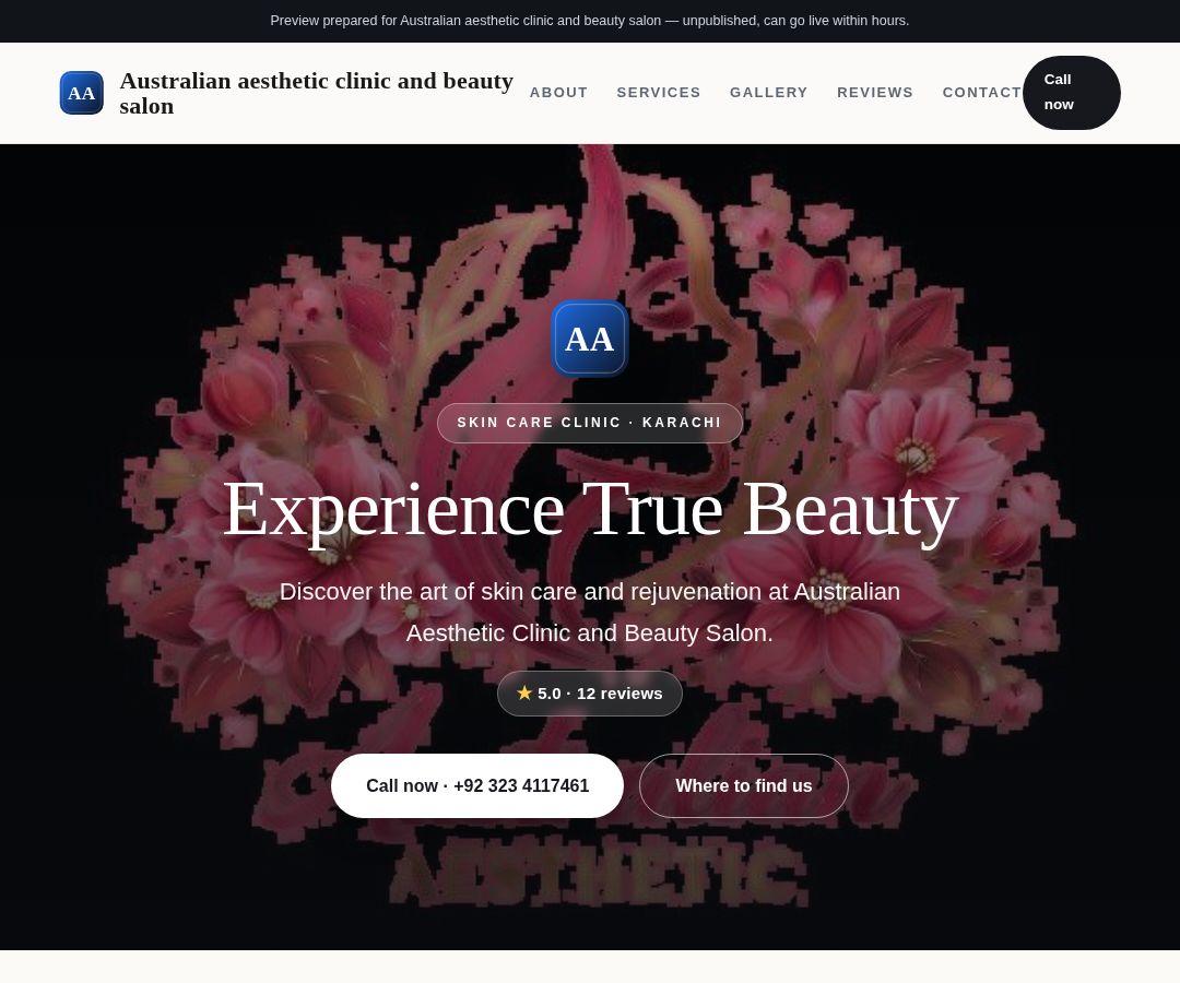 Australian aesthetic clinic and beauty salon