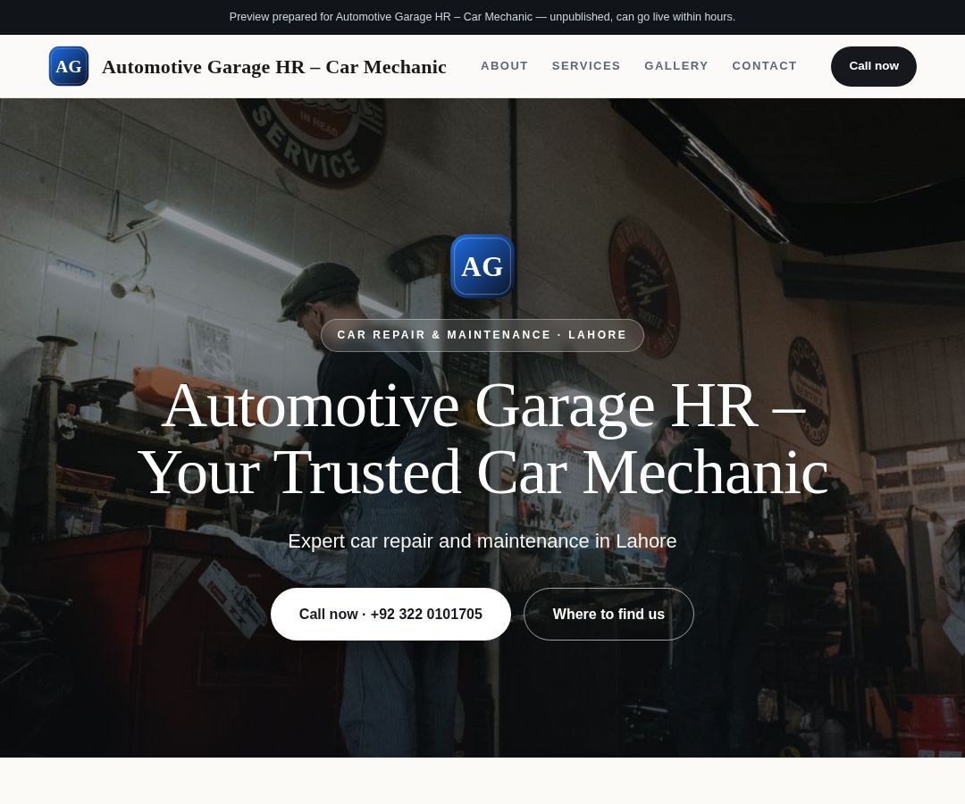 Automotive Garage HR – Car Mechanic