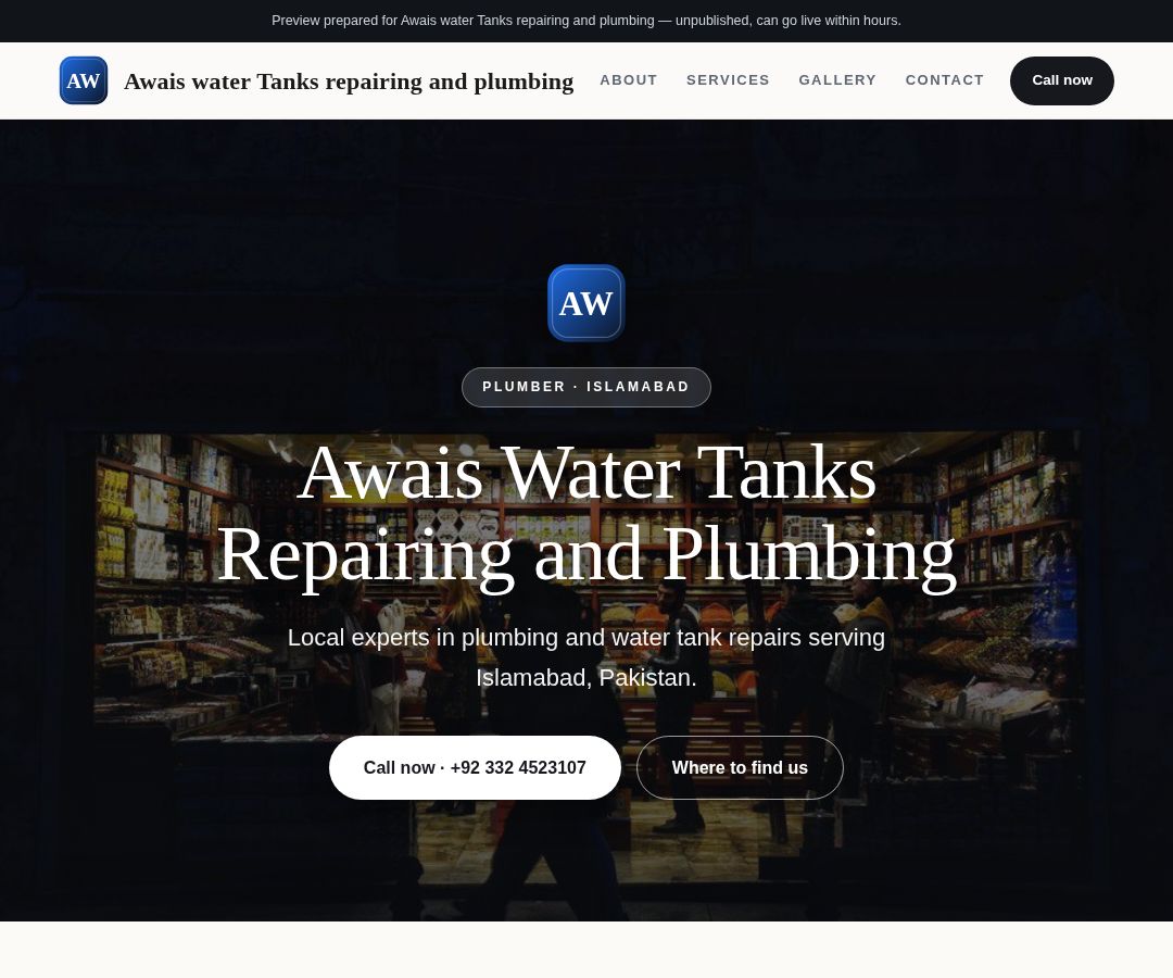 Awais water Tanks repairing and plumbing