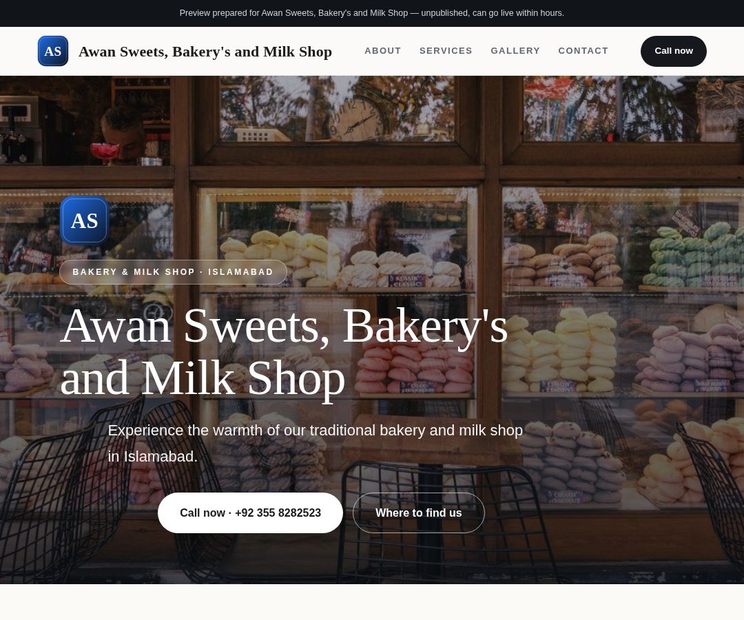 Awan Sweets, Bakery's and Milk Shop