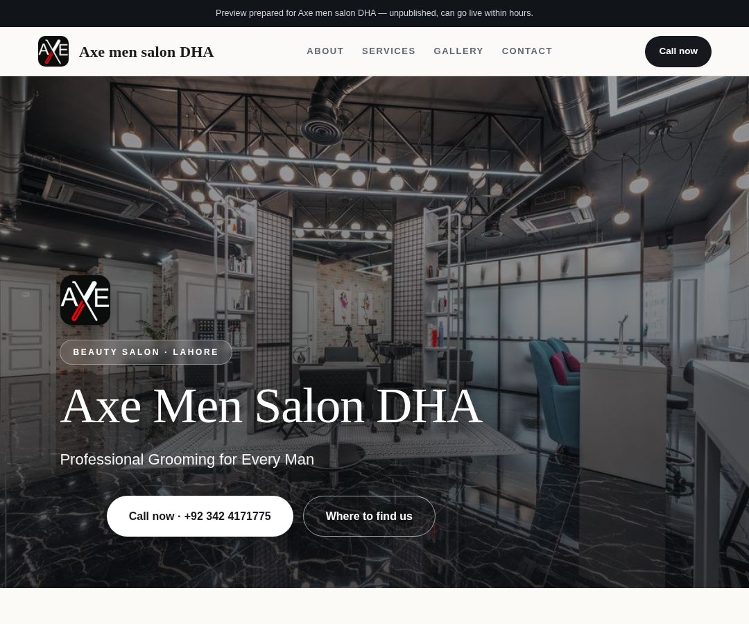 Axe men salon DHA
