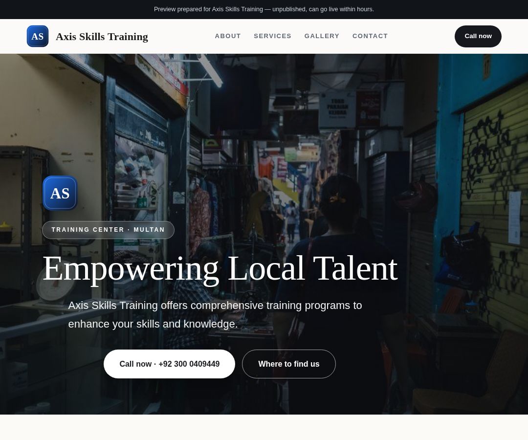 Axis Skills Training