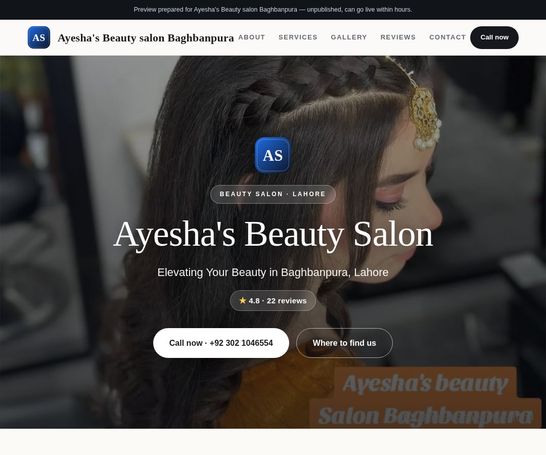 Ayesha's Beauty salon Baghbanpura
