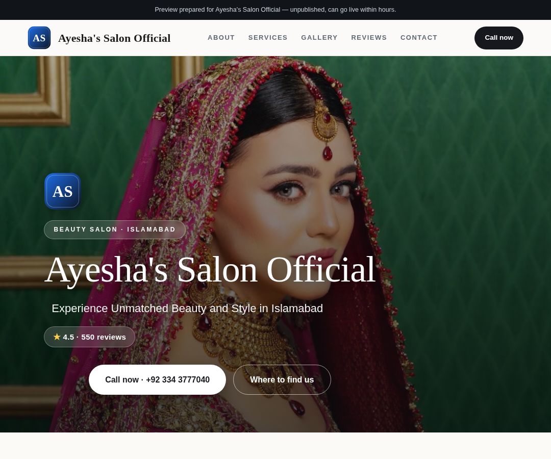 Ayesha's Salon Official