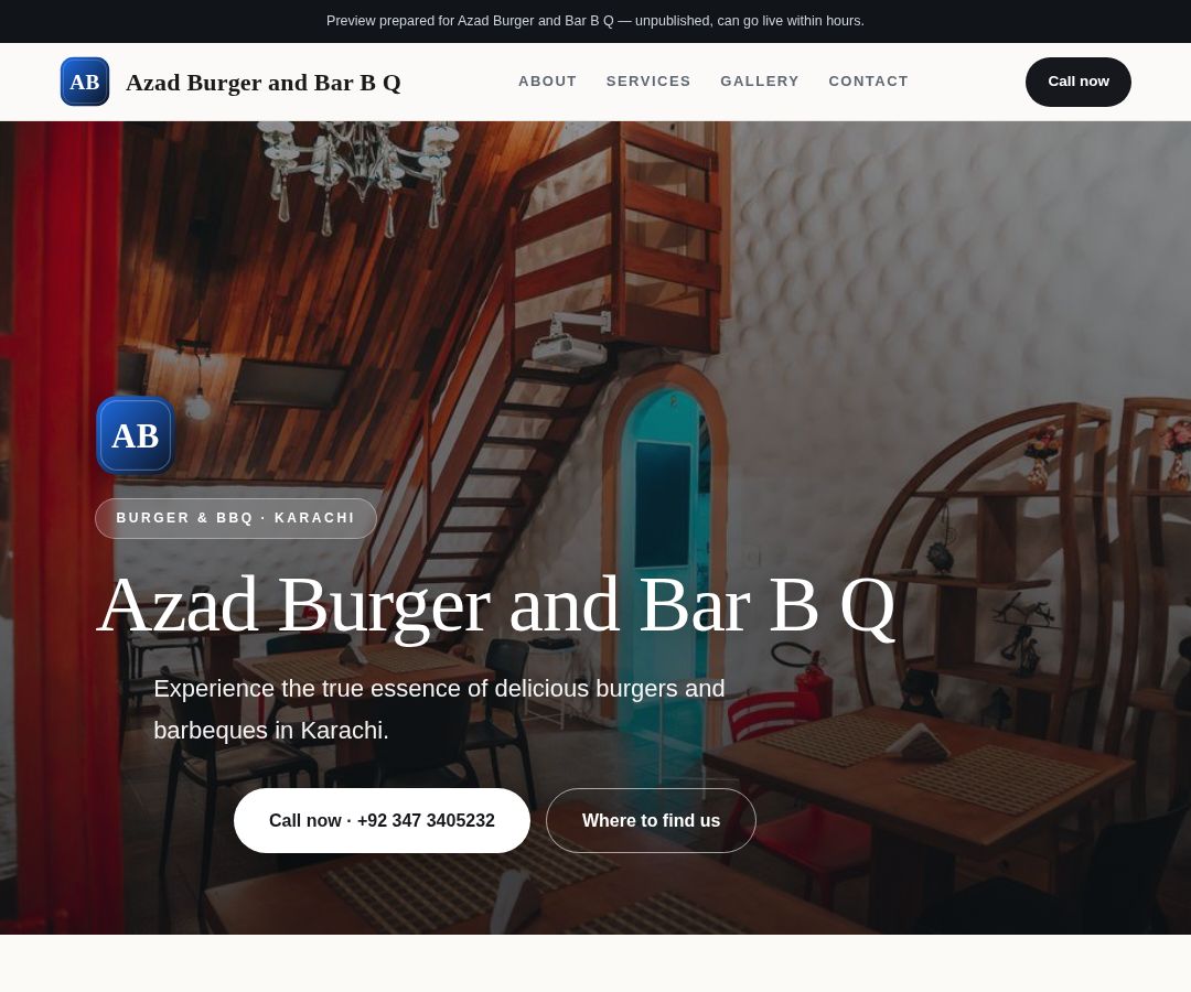 Azad Burger and Bar B Q